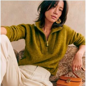 ISO Sézane Tobias Jumper in Olive Green Small or Medium